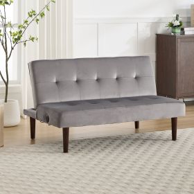 Foldable Fashion Sofa Bed High End Flannel Fabric Back Adjustable Sofa Recliner Futon, Modern Fashion Sofa with Charging Port