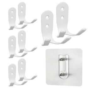 Stainless steel large-sized double-ended hook without drilling holes for kitchen and bathroom storage, suitable for hanging clothes and other ite